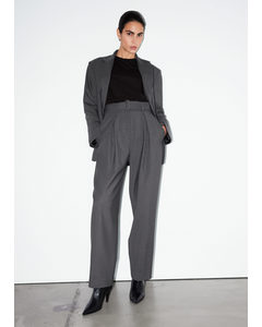 Belted Tailored Trousers Grey