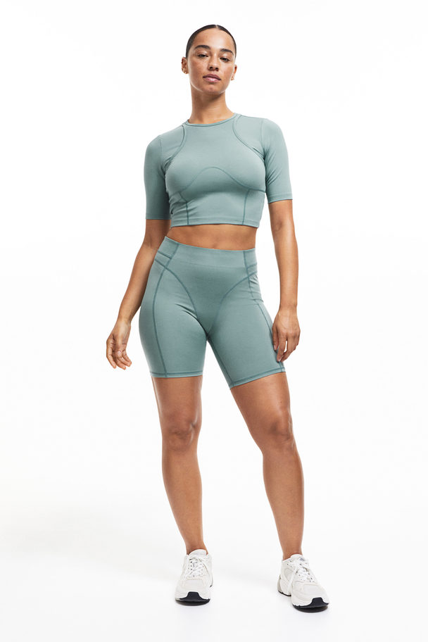 H&M Drymove™ Open-back Sports Top Light Teal