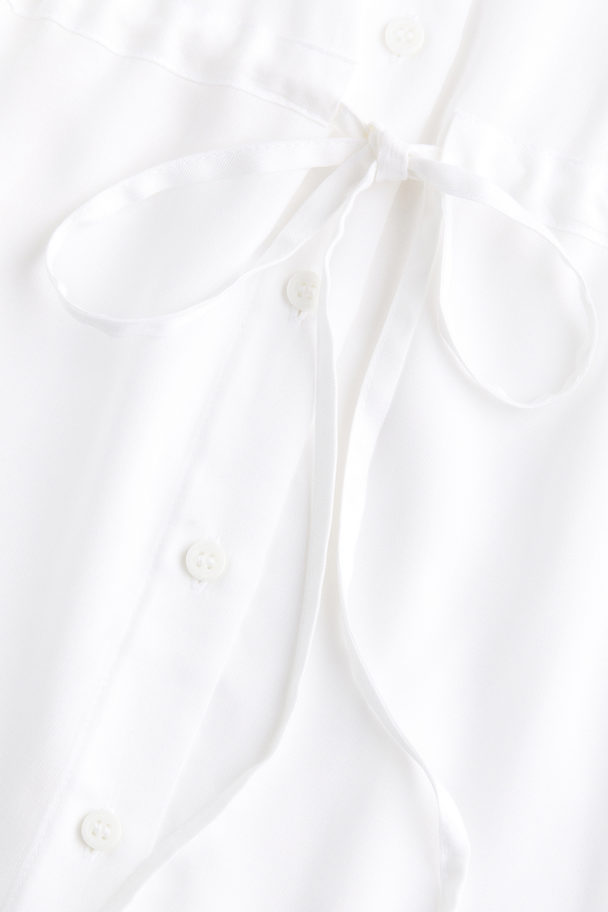 H&M Mama Tie-belt Blouse White