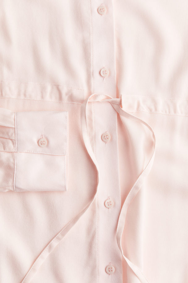 H&M Mama Tie-belt Blouse Light Pink