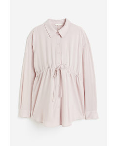 Mama Tie-belt Blouse Light Pink