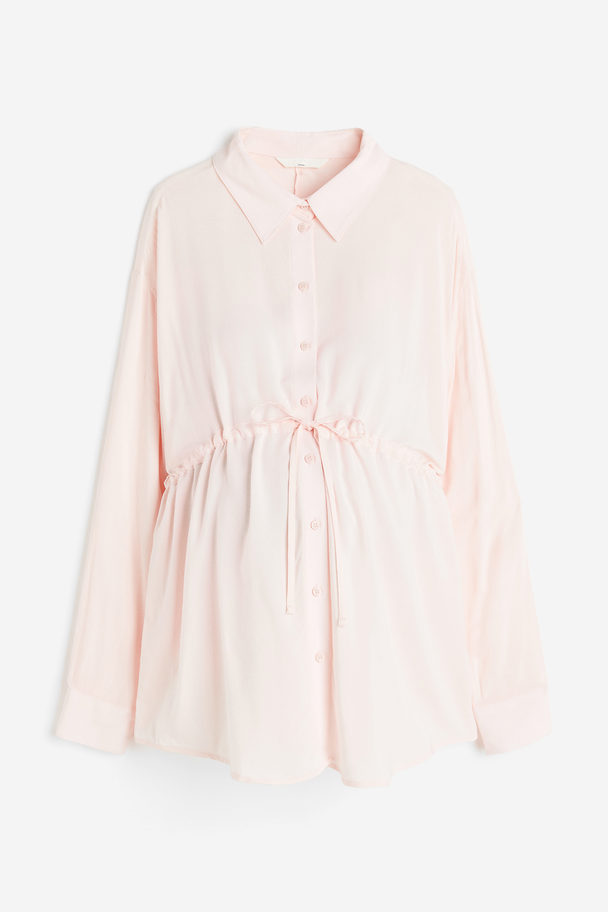 H&M Mama Bluse Med Knytebelte Lys Rosa