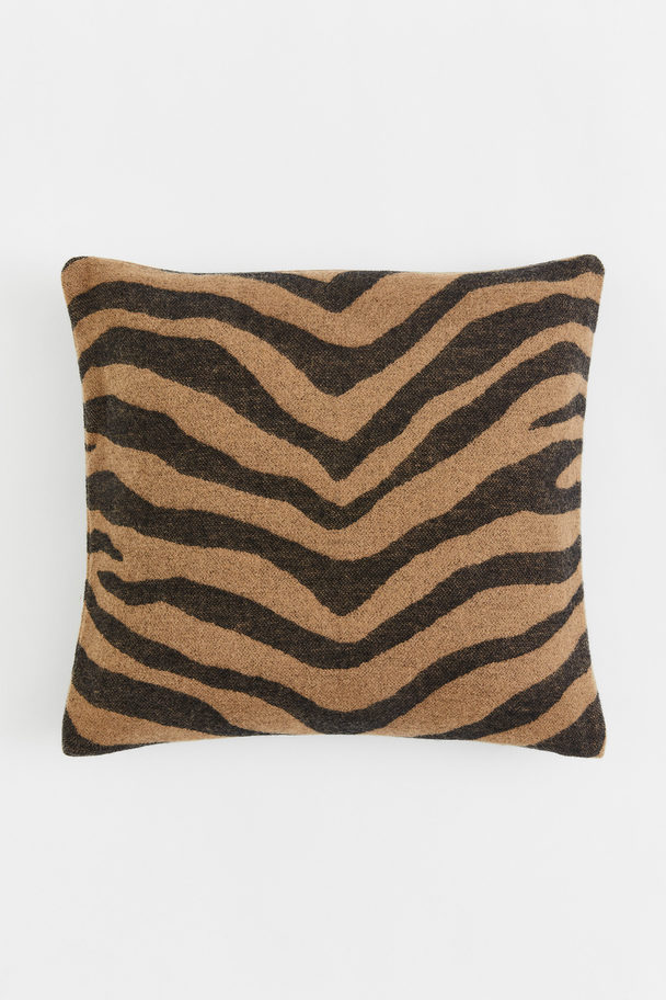 H&M HOME Animal-print Cushion Cover Dark Brown/zebra-print