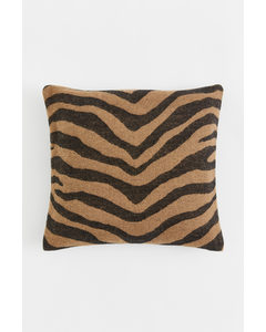 Animal-print Cushion Cover Dark Brown/zebra-print