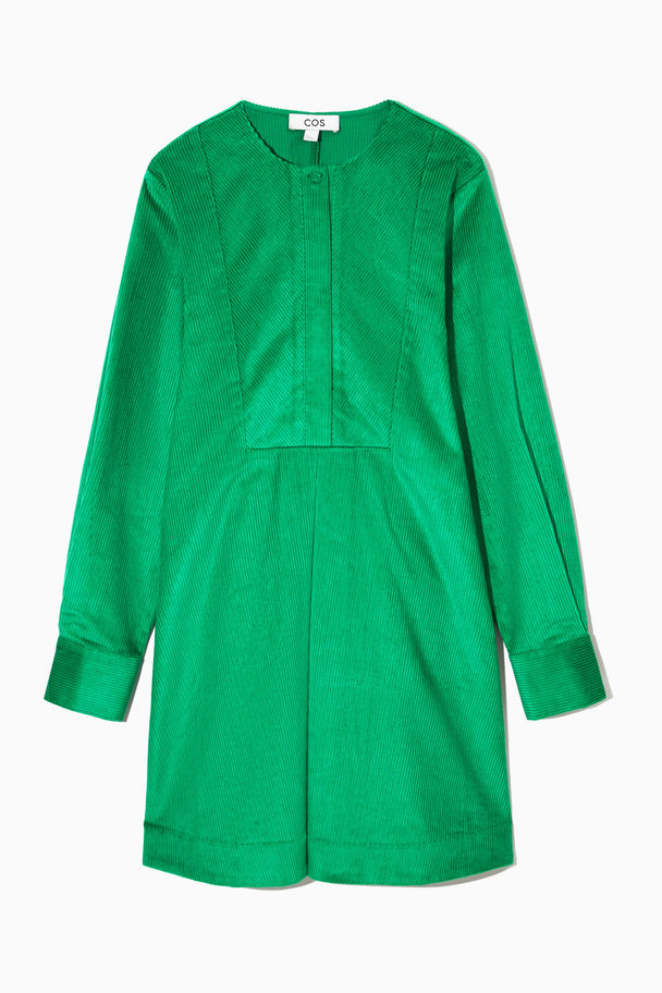 COS A-line Corduroy Shirt Dress Green
