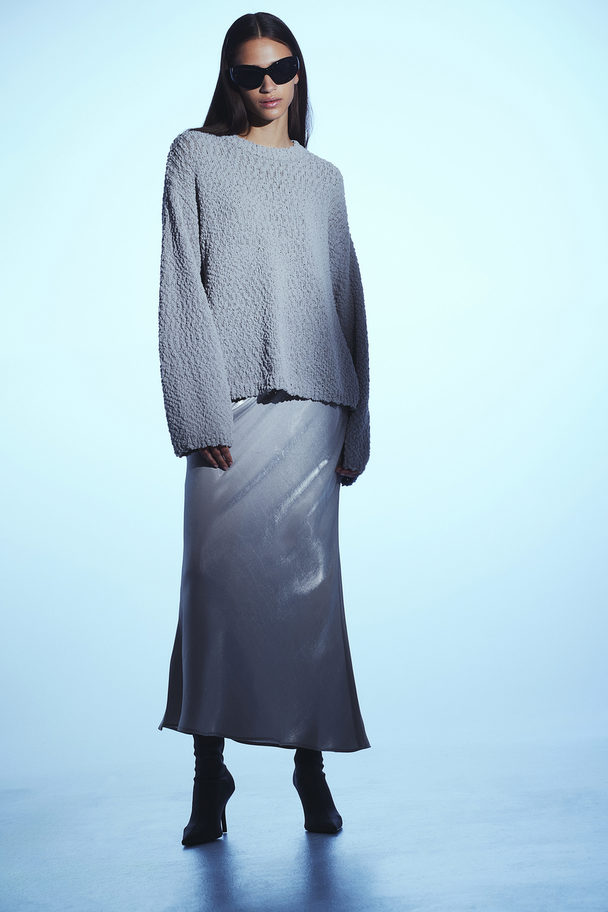 H&M Bouclé-Pullover Grau