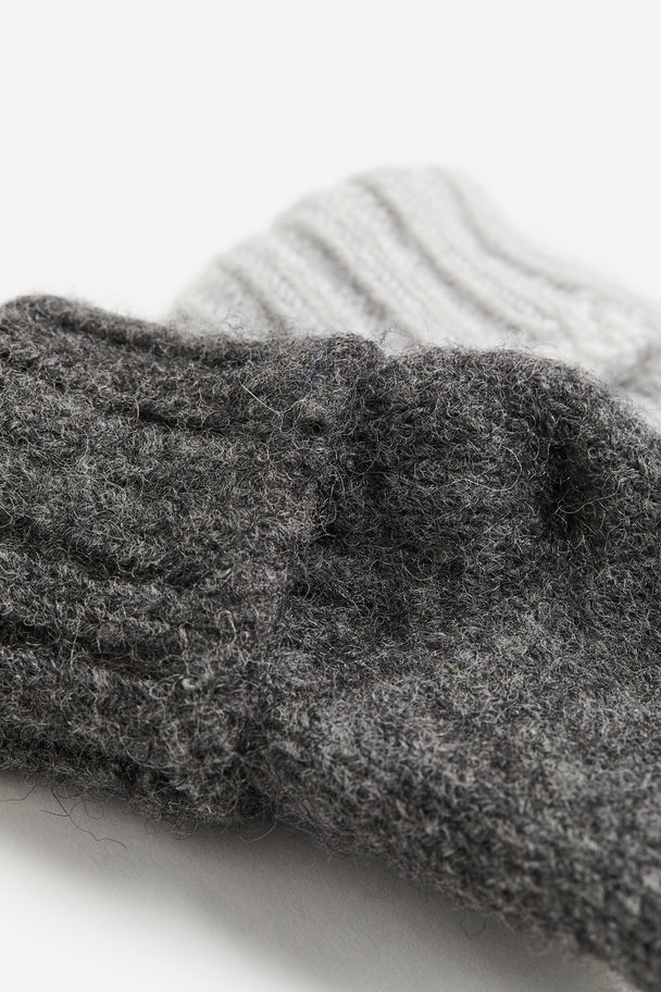 H&M 2-pack Wool-blend Socks Dark Grey/light Grey