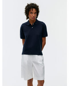 Short-sleeve Piqué Polo Shirt Dark Blue
