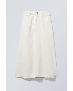 Anaheim Long Demin Skirt Chalk White