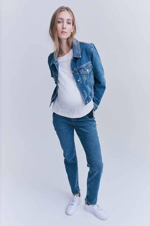H&M MAMA Slim Straight Low Jeans Denimblau