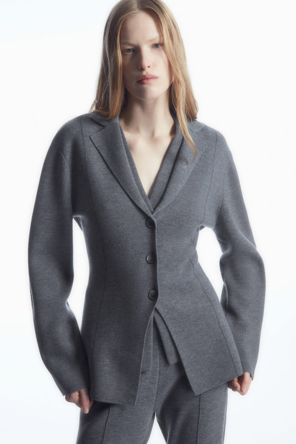 COS Knitted Waisted Blazer Grey