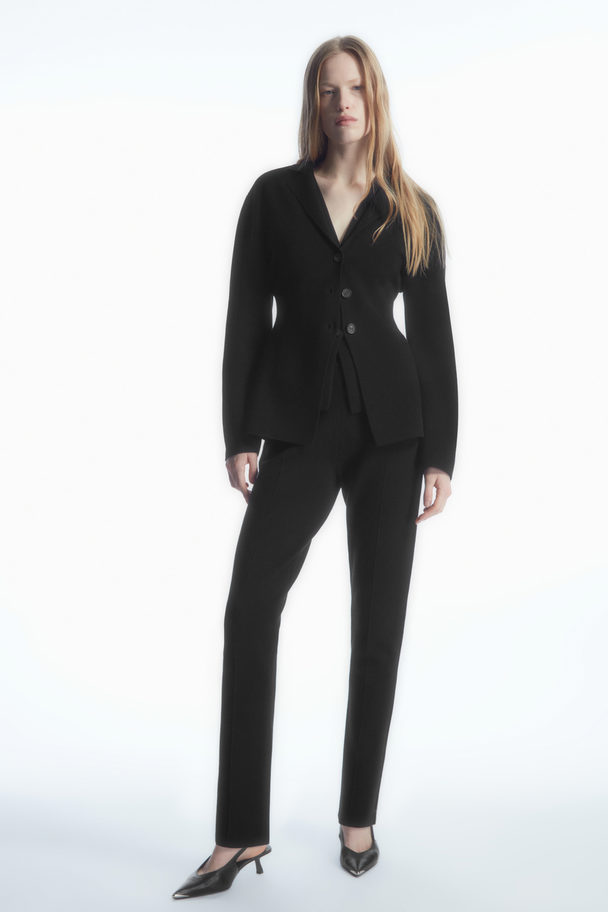 COS Knitted Waisted Blazer Black