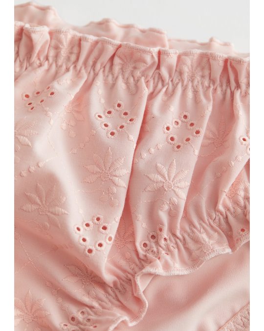 & Other Stories Eyelet Embroidered Bikini Briefs Pink