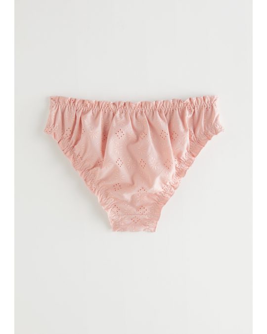 & Other Stories Eyelet Embroidered Bikini Briefs Pink