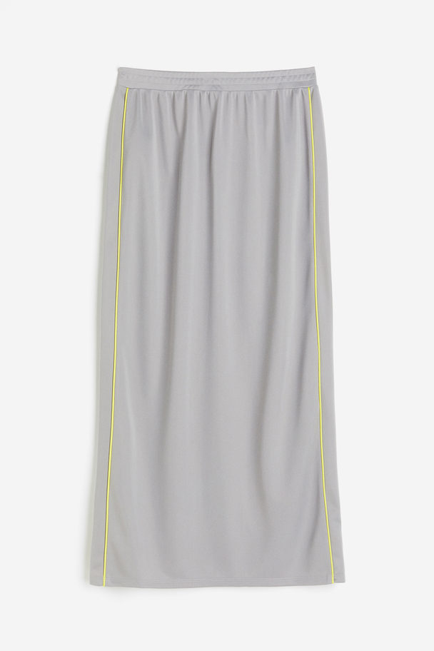 H&M Piping-detail Skirt Light Grey