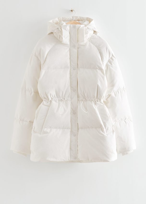& Other Stories Oversized Hooded Down Puffer Jacket White