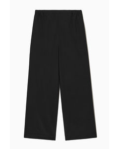 Wide-leg Silk-blend Trousers Black
