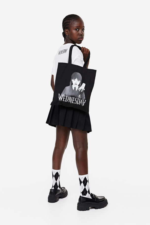 H&M Tote Bag mit Motiv Schwarz