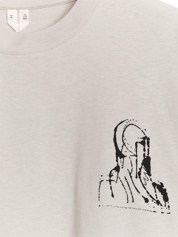 Arket Print Long-sleeved T-shirt Light Beige