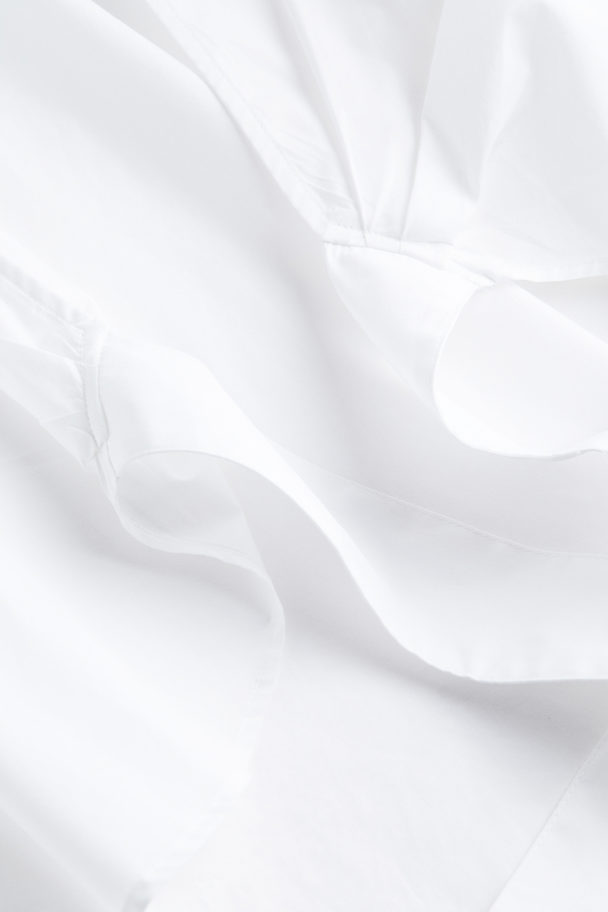 H&M Wickelbluse mit Ballonärmeln Weiß