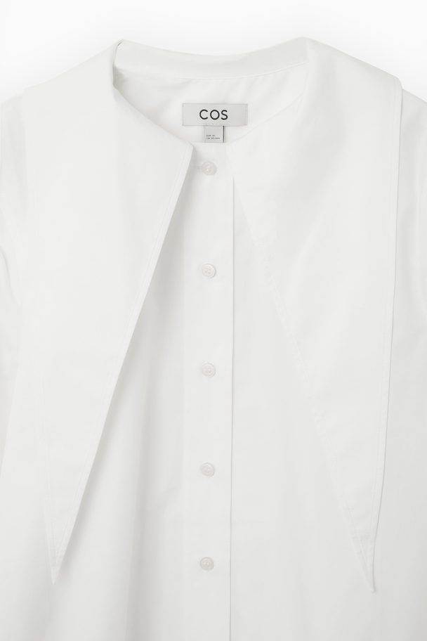 COS Skjorte Med Spids Bindekrave Hvid