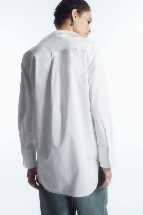 COS Tie-neck Dagger-collar Shirt White
