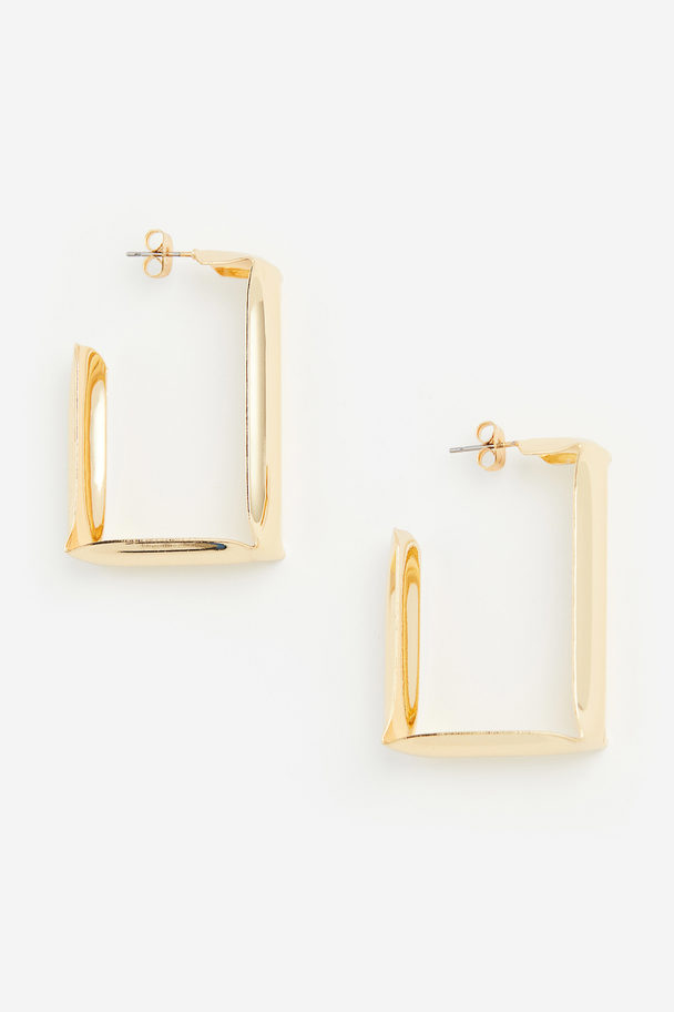 H&M Square-shaped Earrings Gold-coloured
