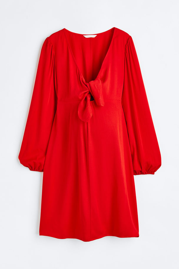 H&M Mama Tie-detail Dress Red