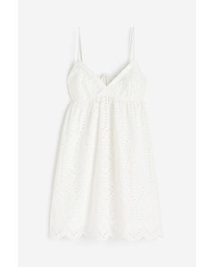 Jurk Met Broderie Anglaise Wit