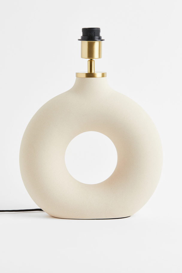H&M HOME Ringformet Lampefot I Keramikk Lys Beige