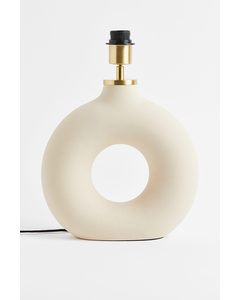 Ringformet Lampefot I Keramikk Lys Beige