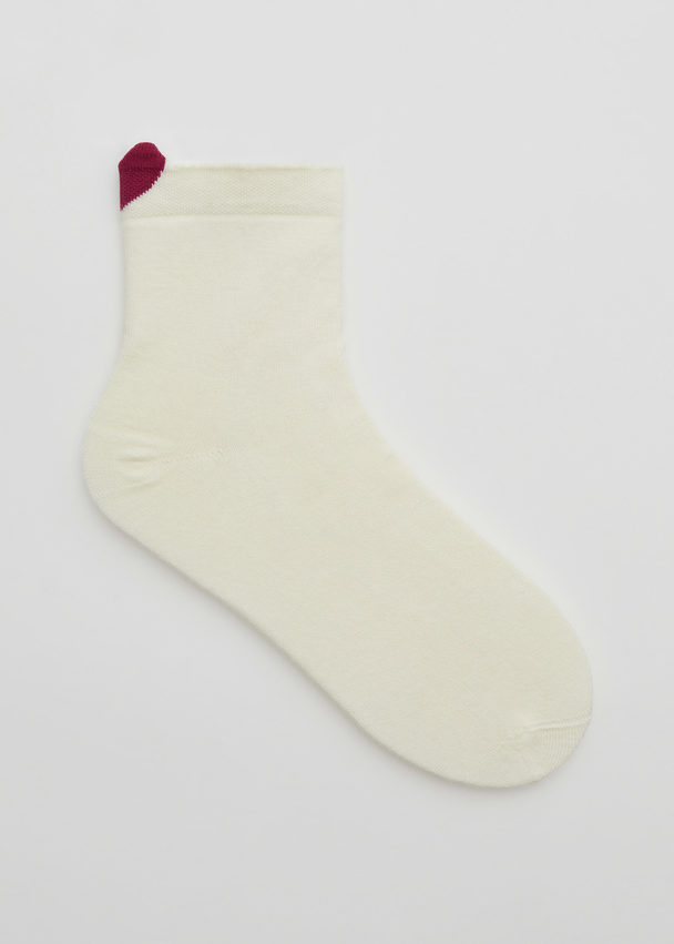 & Other Stories Heart Socks Cream