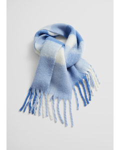 Karierter Schal aus Wollmischung Blau