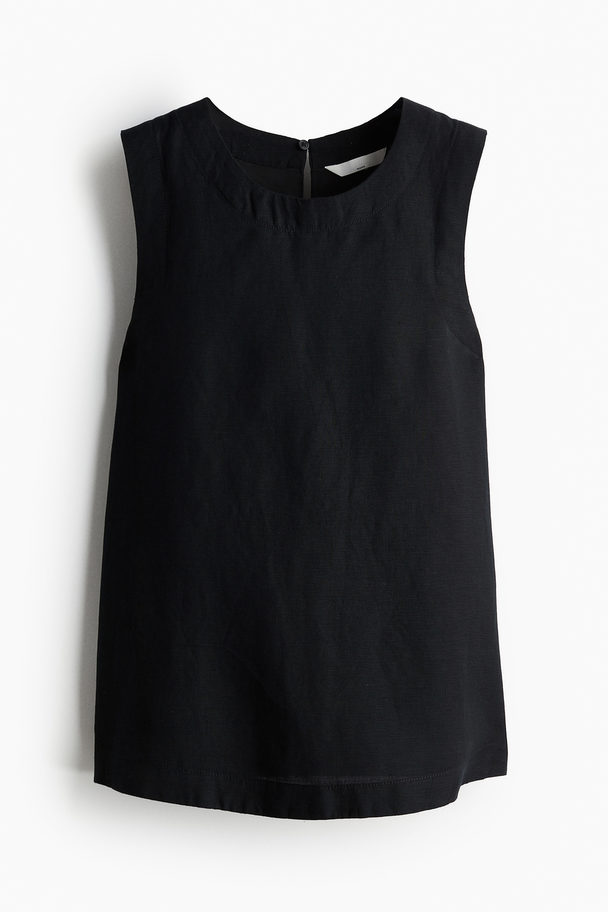 H&M Mama Linen-blend Nursing Top Black