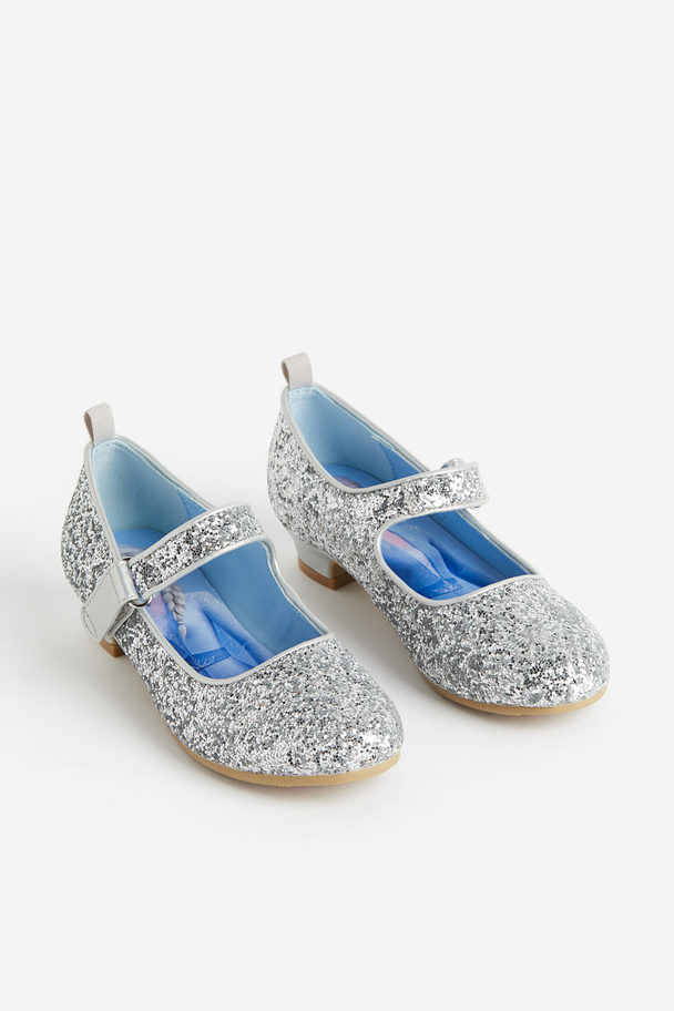 H&M Glittery Shoes Silver-coloured/frozen