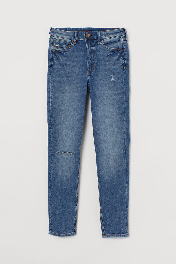 H&M Super Skinny High Ankle Jeans Denimblå