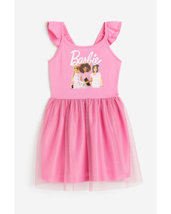 Tulle-skirt Dress Pink/barbie