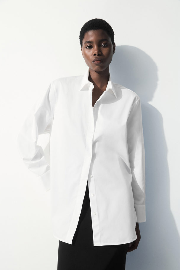 COS The Oversized Cotton-sateen Shirt White