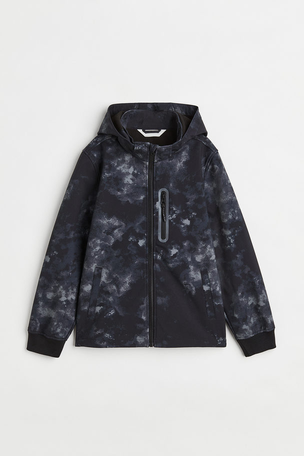 H&M Water-resistant Jacket Black/patterned