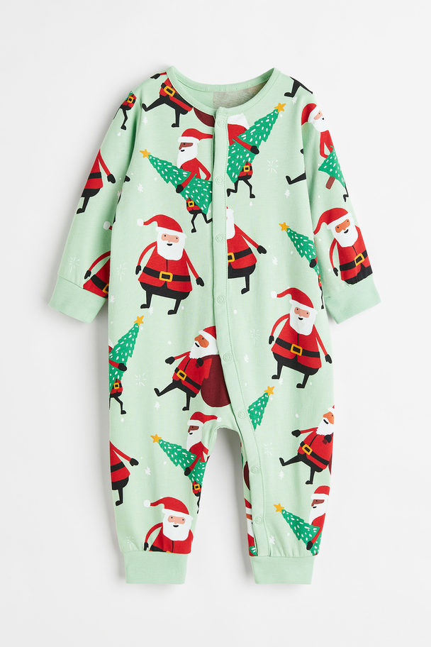 H&M Patterned Pyjamas Light Green/santa