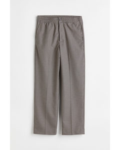 Relaxed Fit Suit Trousers Light Beige/dogtooth-patterned