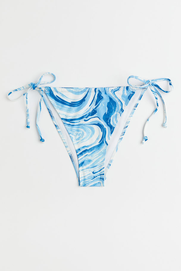 H&M Bikinihose Blau/Marmoriert
