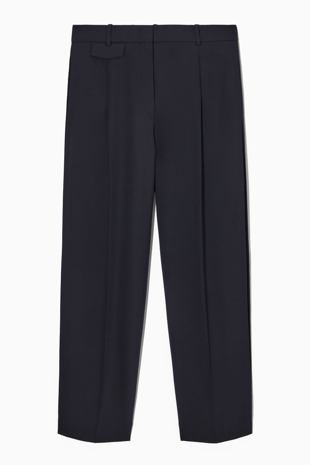 COS Regular-fit Tailored Wool Trousers Dark Navy