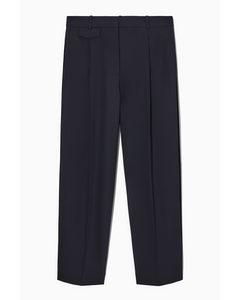 Regular-fit Tailored Wool Trousers Dark Navy