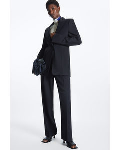 Regular-fit Tailored Wool Trousers Dark Navy