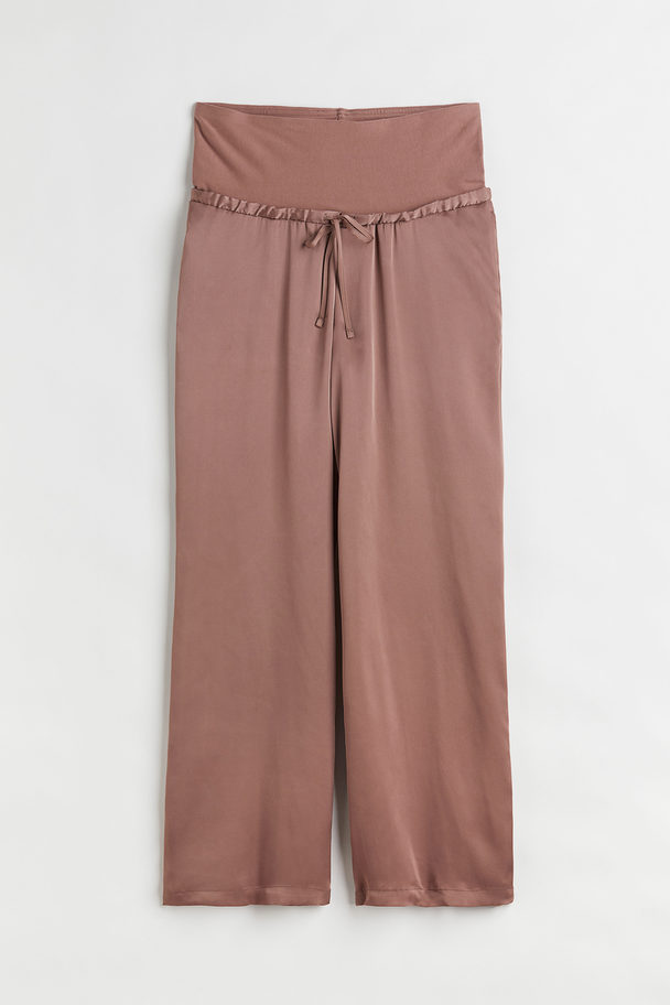 H&M Mama Wide Trousers Dark Old Rose