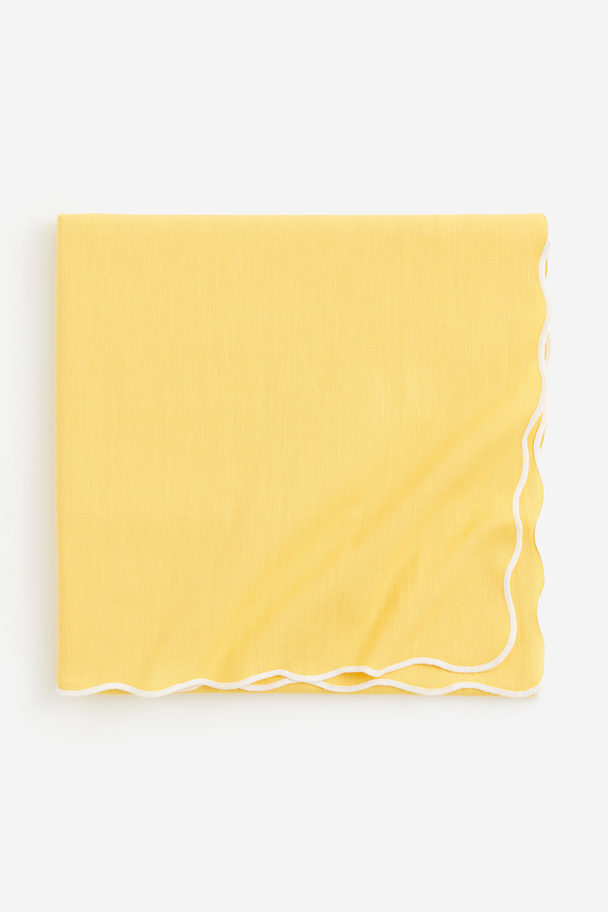 H&M HOME Scallop-edged Tablecloth Yellow