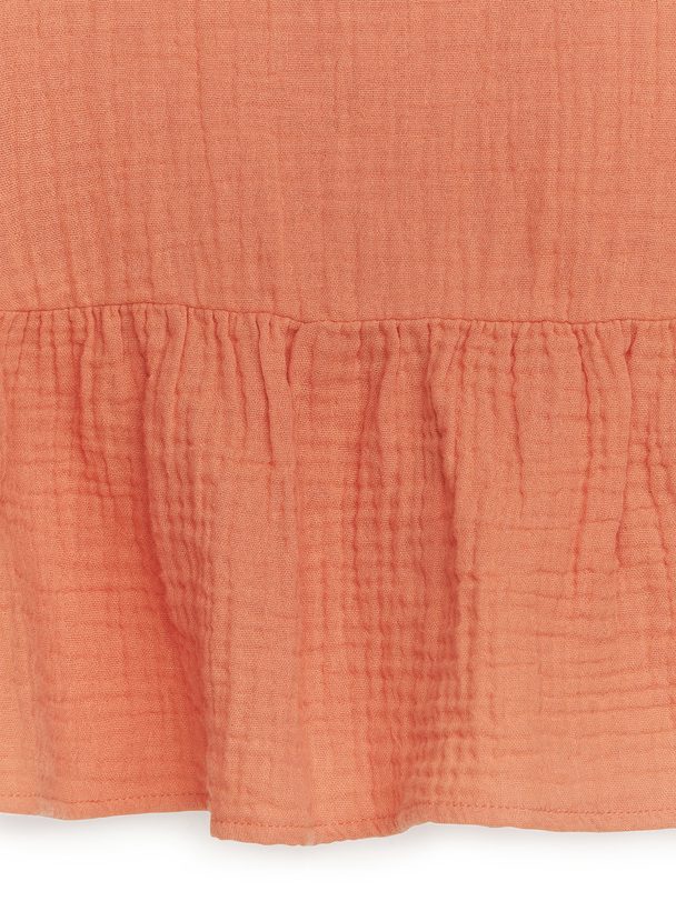 Arket Sleeveless Cotton Muslin Dress Peach