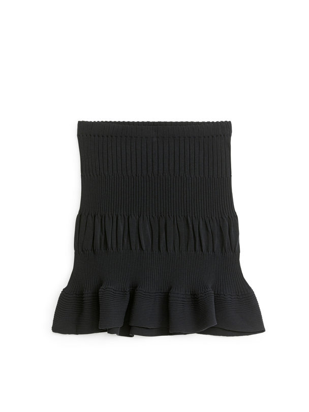 ARKET Rib-knitted Skirt Dark Grey