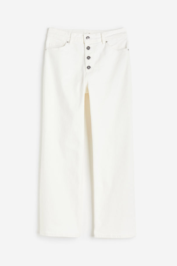 H&M Slim Regular Ankle Jeans Weiß